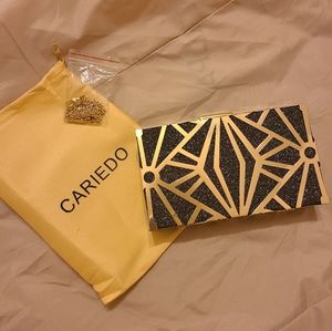 NEW Acrylic Black & Gold Clutch